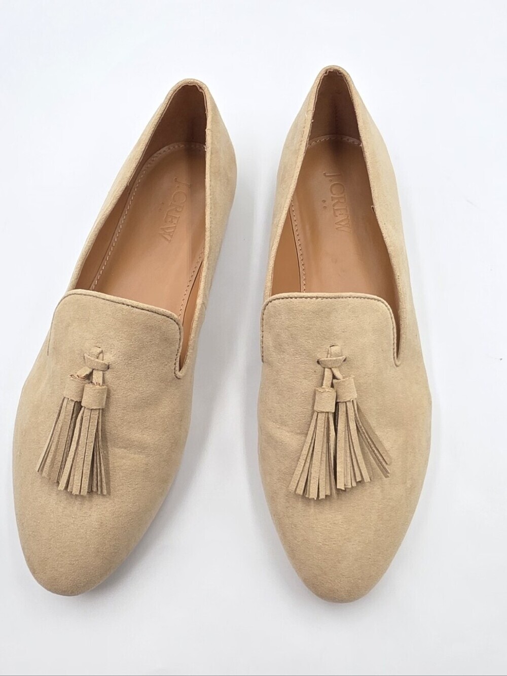 J. Crew Tan Suede Tassel Loafers for Women Size 8